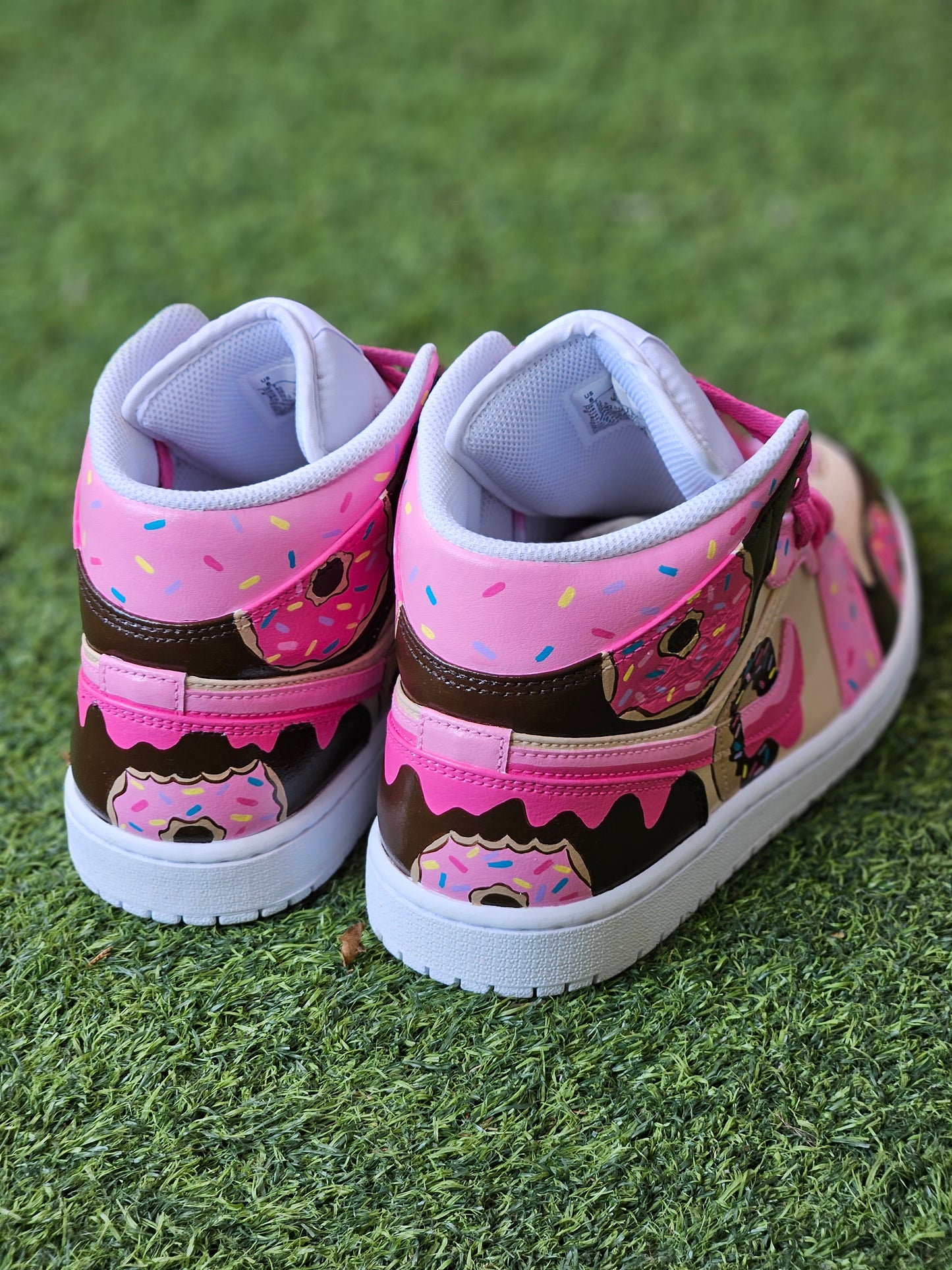 Hand-Painted Frosted Donut Jordan 1 Mid – Custom Sprinkles Art Sneakers