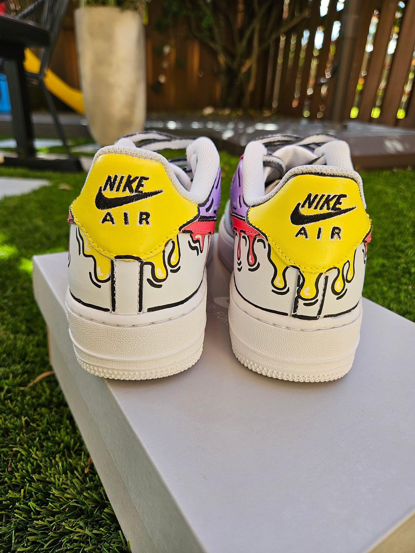 Hand-Painted Nike Air Force 1 – Cartoon Drip Custom Art Sneakers