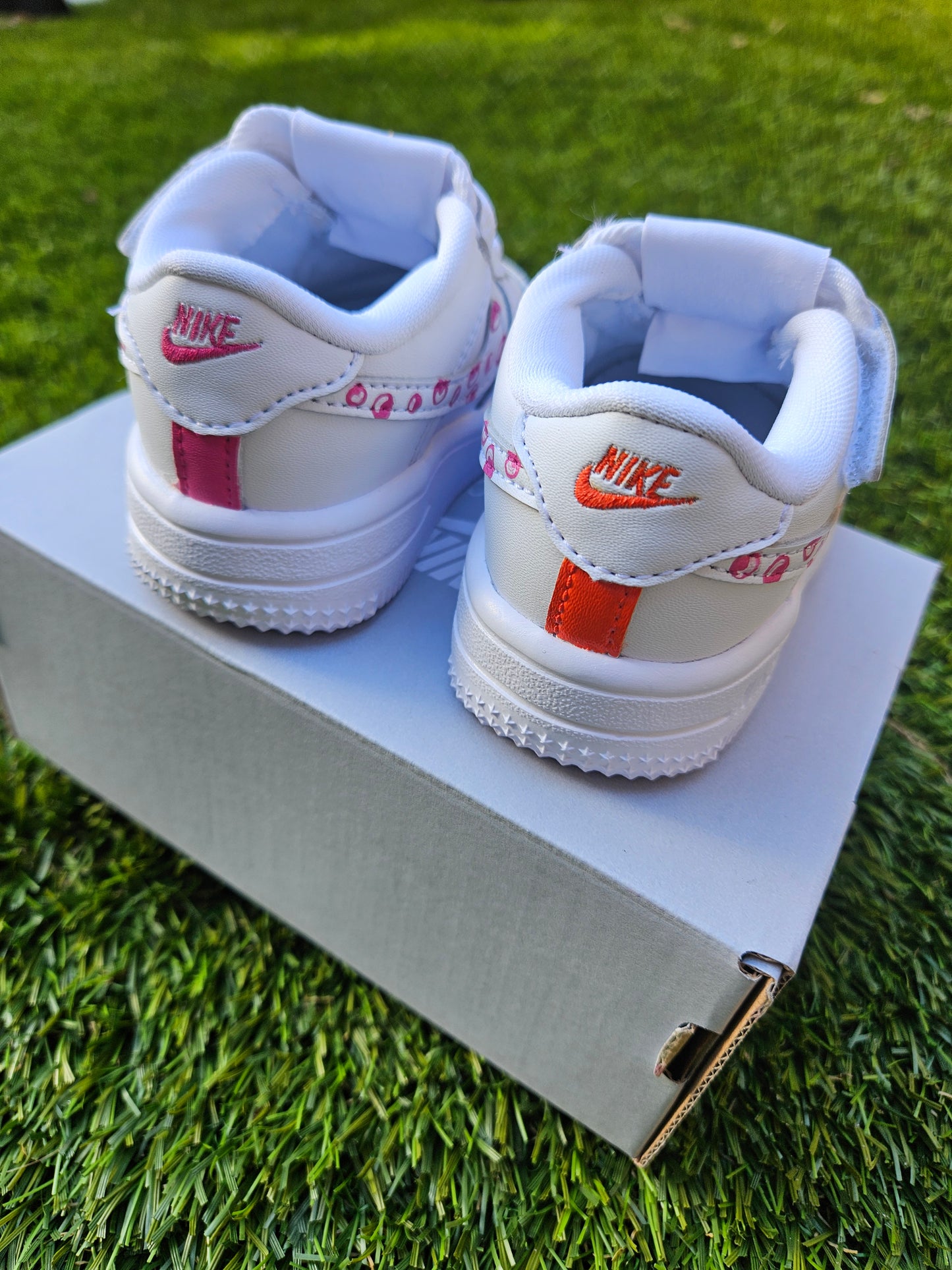 Pink Ms. Rachel Inspired Custom Shoes - Hand-Painted Toddler Nike Air Force 1 Low “Easy On”
