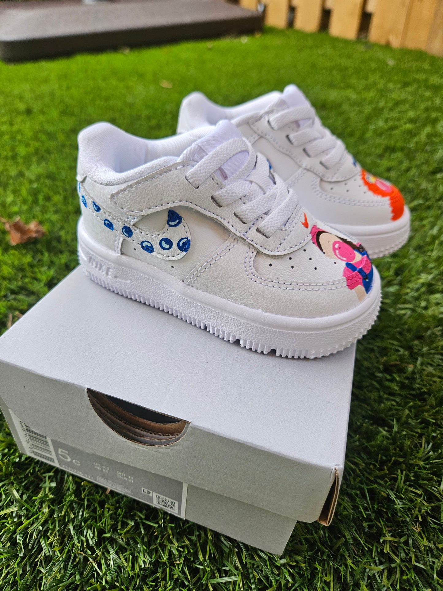 Blue Ms. Rachel-Inspired Toddler Nike Force 1 Low | Hand-Painted Easy On Sneakers