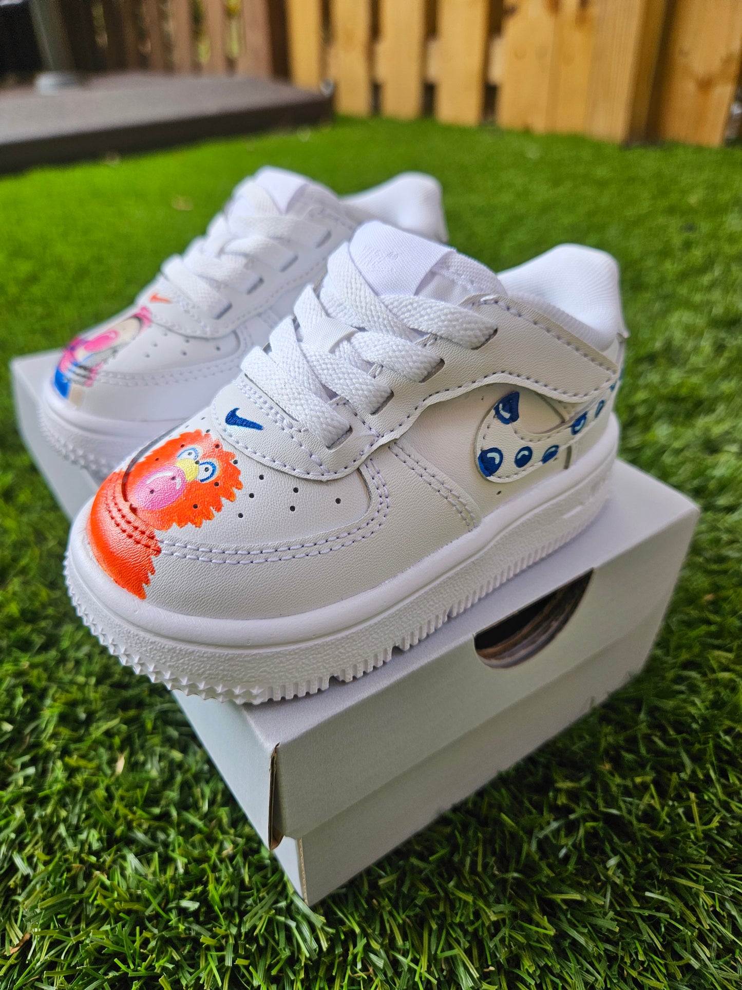 Blue Ms. Rachel-Inspired Toddler Nike Force 1 Low | Hand-Painted Easy On Sneakers