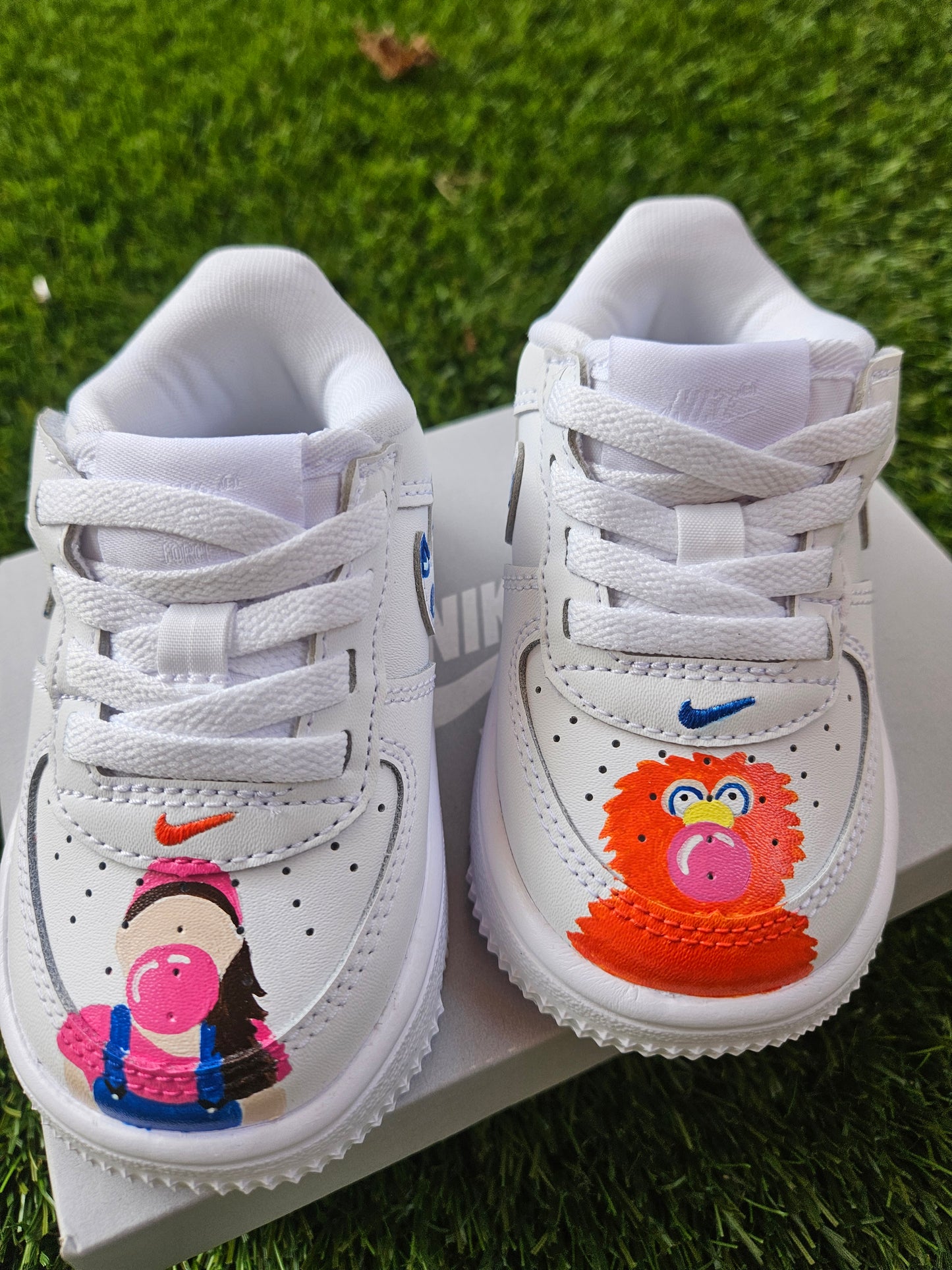 Blue Ms. Rachel-Inspired Toddler Nike Force 1 Low | Hand-Painted Easy On Sneakers