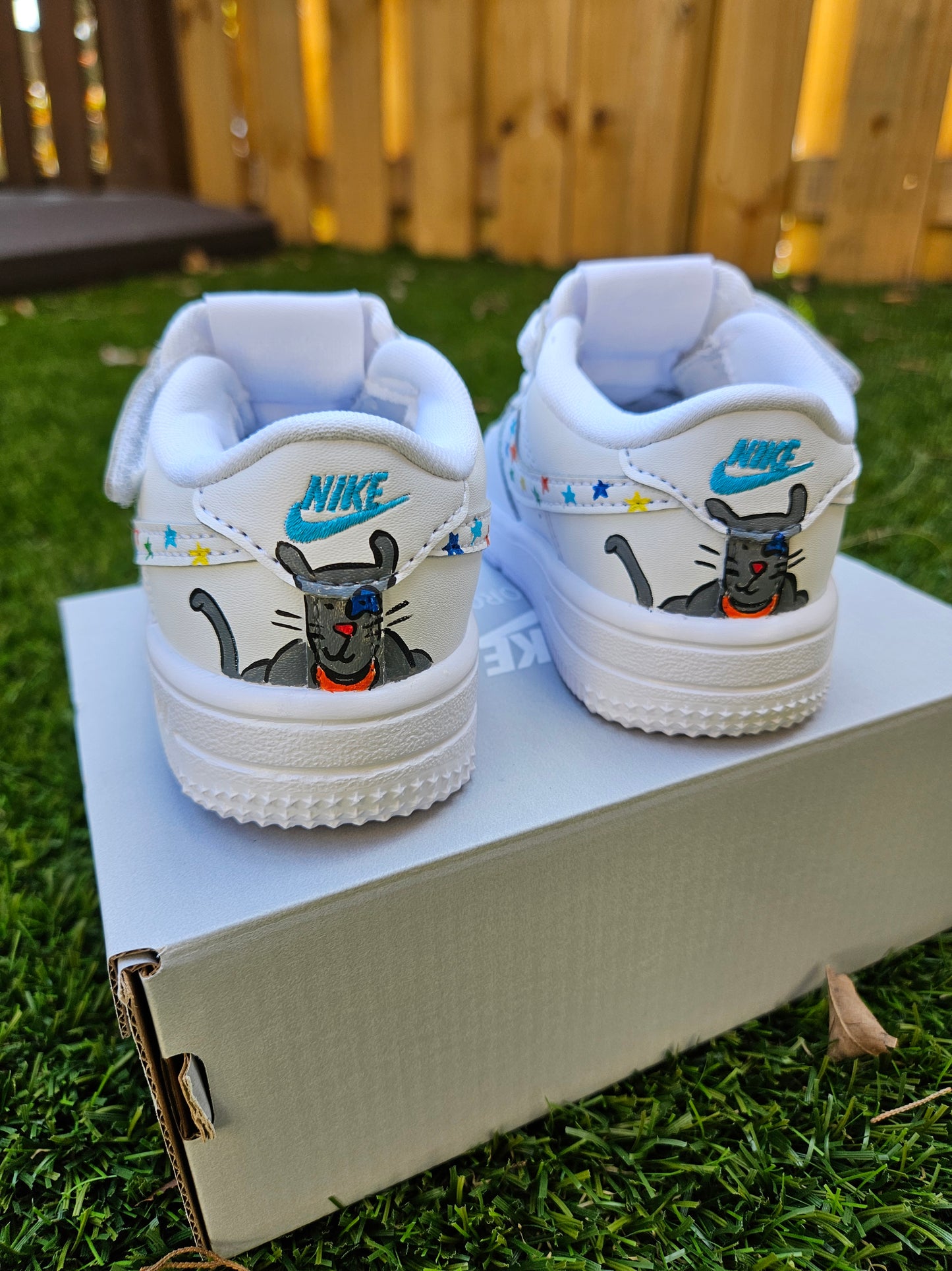 Caillou-Inspired Hand-Painted Toddler Nike Force 1 Low | Easy On Custom Sneakers