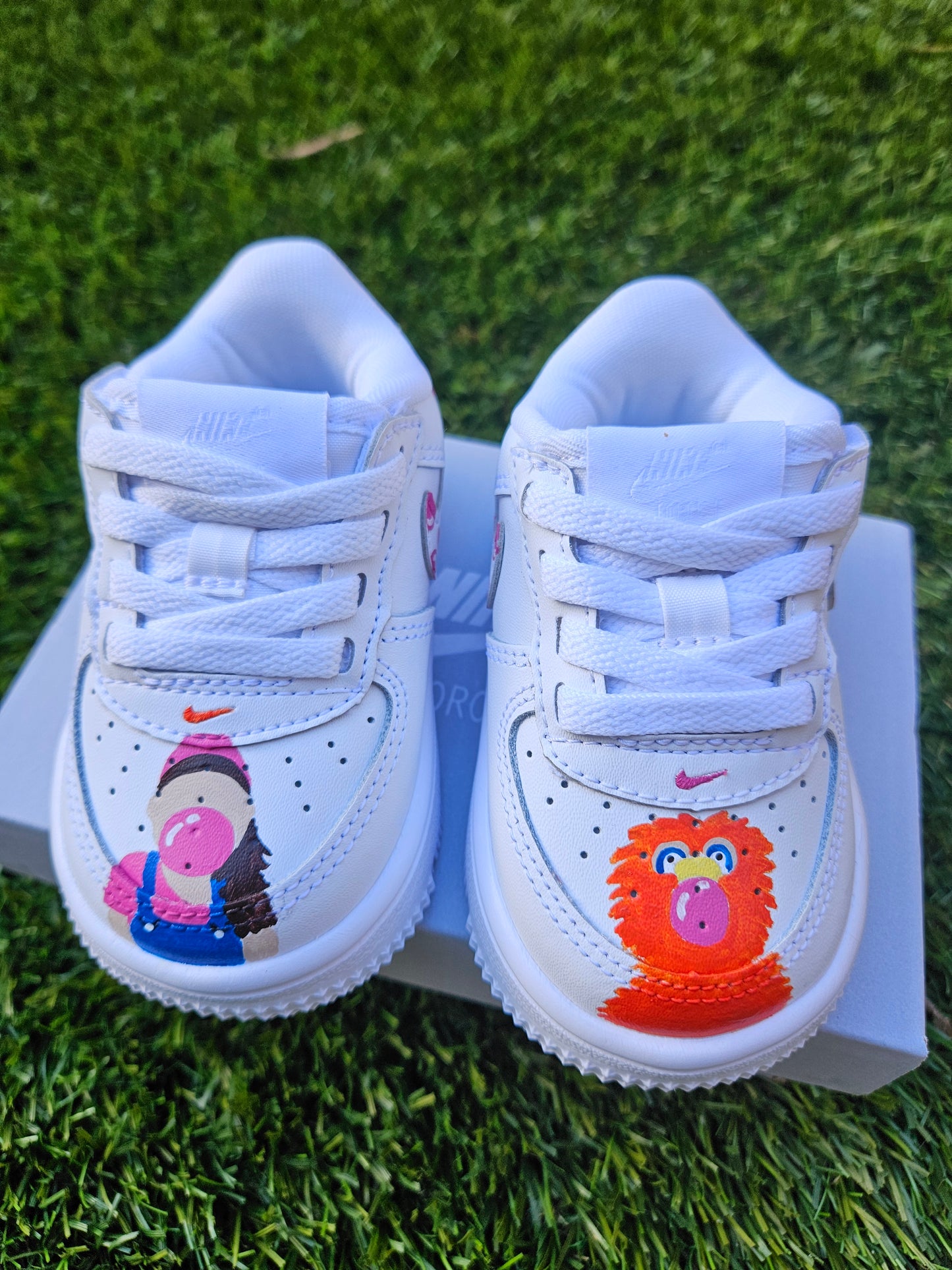 Pink Ms. Rachel Inspired Custom Shoes - Hand-Painted Toddler Nike Air Force 1 Low “Easy On”