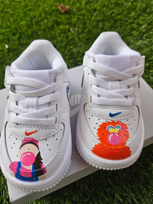 Blue Ms. Rachel-Inspired Toddler Nike Force 1 Low | Hand-Painted Easy On Sneakers